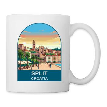 Split Croatia Vintage Travel Poster Art - Mug - white - Right