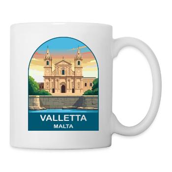 Art d’affiches de voyage vintage à La Valette Malte - Mug blanc - blanc - Droite
