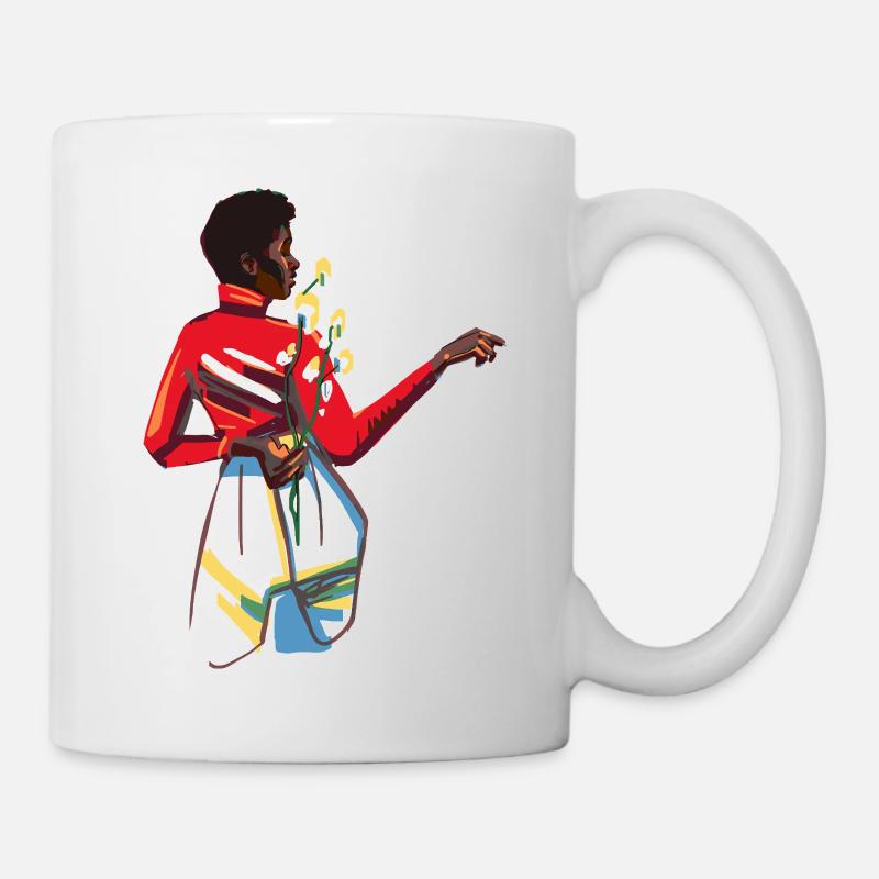 Dame aux fleurs - Mug blanc - blanc