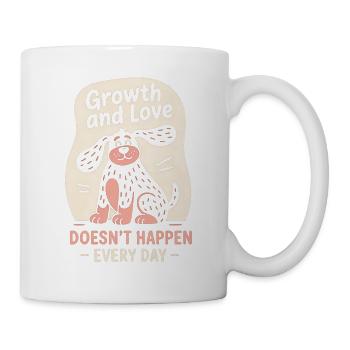 Wachstum und Liebe Retro Hundekunst - Tasse - Weiß - Rechts