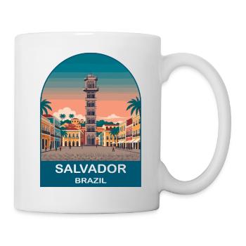 Salvador Brazil Pelourinho Travel Poster Art - Mug - white - Right