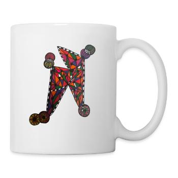 Geometrisches Farb-N-Muster - Martina Eßer - Tasse - Weiß - Rechts