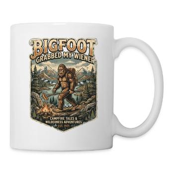 Camping drôle Sasquatch Bigfoot a eu mon pénis - Mug blanc - blanc - Droite