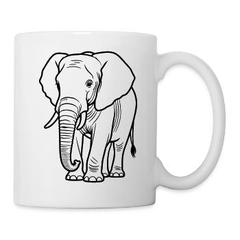 éléphant - Mug blanc - blanc - Droite