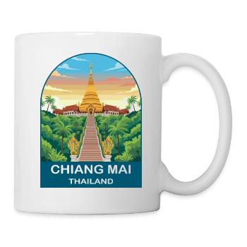 Chiang Mai Thailand Doi Suthep Travel Poster Art - Mug - white - Right