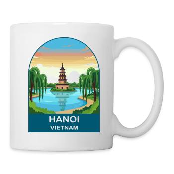 Hanoi Vietnam Pagode Vintage-Reiseposter - Tasse - Weiß - Rechts