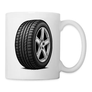 Car Tire Wheel Tread Pattern - Mug - white - Right