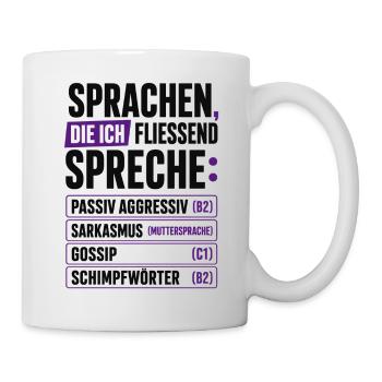 Sprachen, die ich fließend spreche - Tasse - Weiß - Rechts