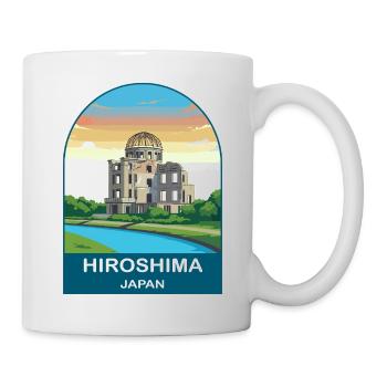 Hiroshima Japan Vintage Travel Poster Art - Mug - white - Right