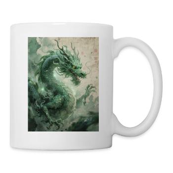 Le Souverain d'Orient : Le Dragon Azur (Qinglong) - Mug blanc - blanc - Droite