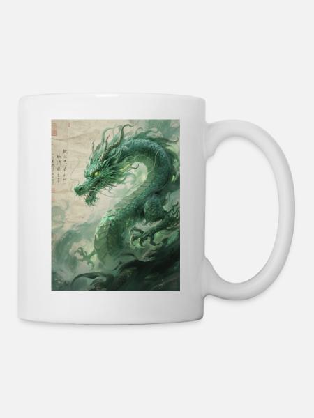 Le Gardien d'Émeraude : Qinglong - Force Éternelle - Mug blanc - blanc