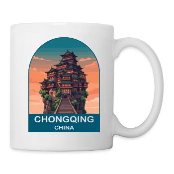 Affiche de voyage vintage de Chongqing, Chine Hongyadong - Mug blanc - blanc - Droite
