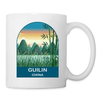 Guilin China Li River Vintage-Reiseplakat-Kunst - Tasse - Weiß - Rechts