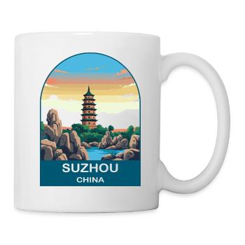 Suzhou China Classical Garden Vintage Travel Art - Mug - white - Right