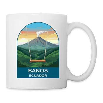 Banos Ecuador Volcano Art de voyage vintage - Mug blanc - blanc - Droite