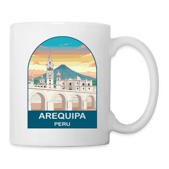 Arequipa Peru Volcano Vintage Travel Poster - Mug - white - Right