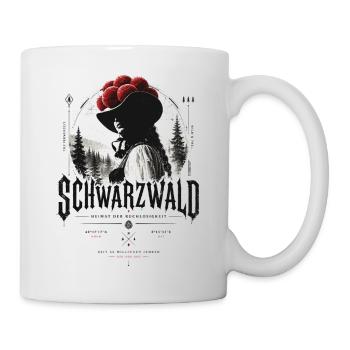 Schwarzwald Silhouette mit Bollehut - Tasse - Weiß - Rechts