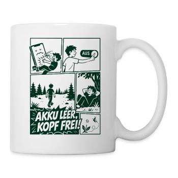Akku Leer Kopf Frei Naturmotiv - Tasse - Weiß - Rechts