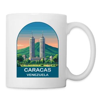 Caracas Venezuela Skyline Vintage Travel Poster - Mug - white - Right