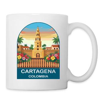 Cartagena Colombia Vintage City Travel Poster - Mug - white - Right