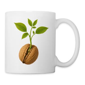 Aus Kleinem wächst Großes Walnuss Design  - Tasse - Weiß - Rechts