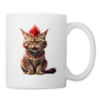 Punk Katze - Tasse - Weiß - Rechts