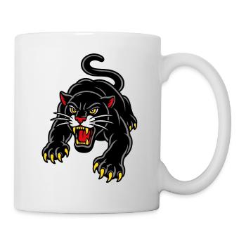 Leaping panther wild tattoo style - Mug - white - Right