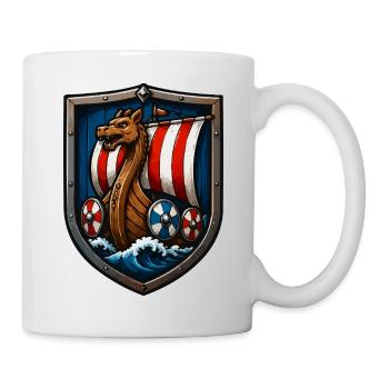 Wikinger Drachenboot Schild - Tasse - Weiß - Rechts