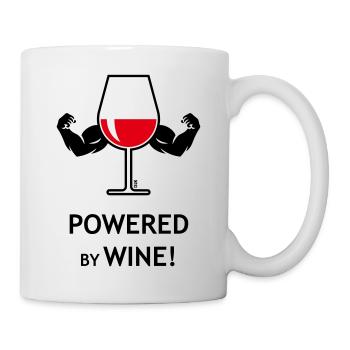 Powered By Wine! (Wein / Rotwein / Zu) - Tasse - Weiß - Rechts