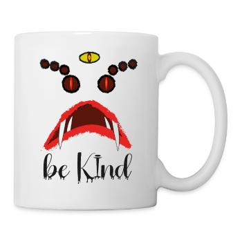 Be Kind – Creepy Red Eyes Horror Design - Mug blanc - blanc - Droite