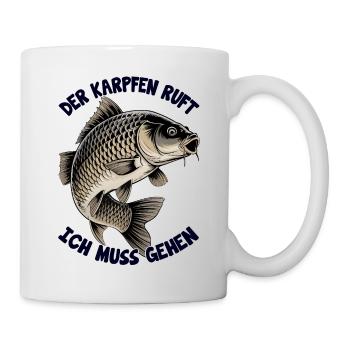 Der Karpfen ruft - Tasse - Weiß - Rechts