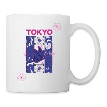 Tokyo Neon Kitsune-Design - Tasse - Weiß - Rechts