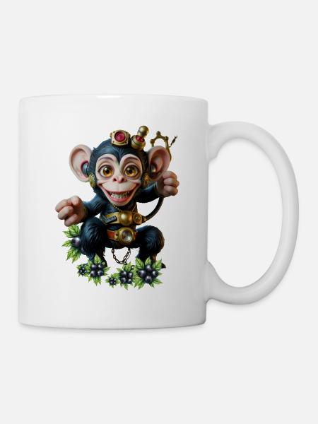 Steampunk Gear Overall - Tasse - Weiß