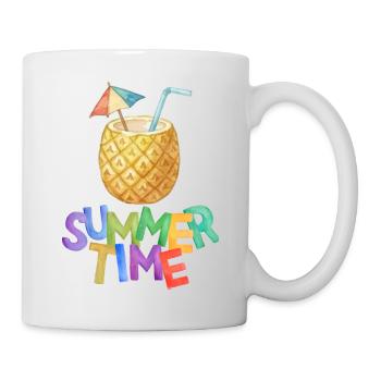 Sommerzeit Ananasgetränk - Tasse - Weiß - Rechts