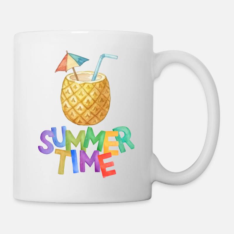 Sommerzeit Ananasgetränk - Tasse - Weiß