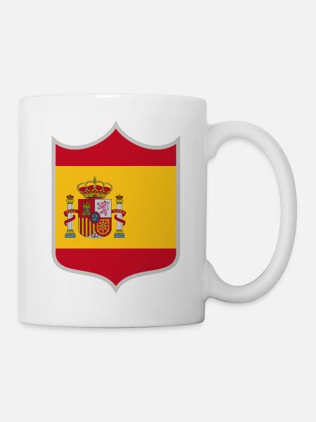 Spanien Flagge Wappen - Tasse - Weiß