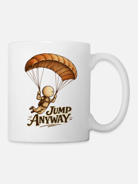 The Little Thought | Courage to jump: Jump Anyway - Mug - white