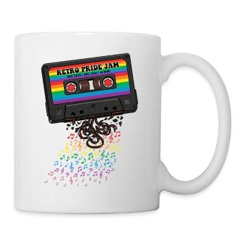 LGBT-Pride-Monat – Retro-Pride-Kassette - Tasse - Weiß - Rechts