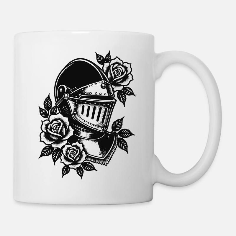 Rosebound Knight Helmet - Mug - white