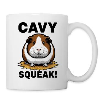 Cochon d'Inde Cavy Squeak Versuchskaninchen - Tasse - Weiß - Rechts