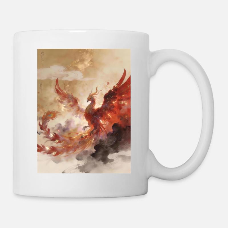 L'Apothéose du Phénix : Harmonie Cosmique - Mug blanc - blanc