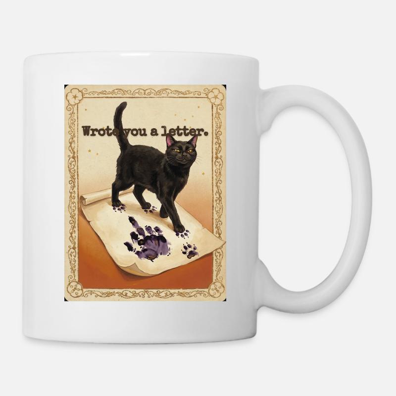 Wrote You A Letter Cat - Mug - white