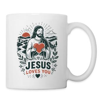 Jesus Loves You Peaceful Art - Tasse - Weiß - Rechts