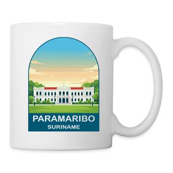 Paramaribo Suriname Vintage Travel Poster Art - Mug - white - Right