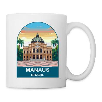 Manaus Brasilien Amazone Opernhaus Reiseplakat - Tasse - Weiß - Rechts