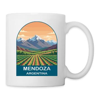 Mendoza Argentina Vineyard & Andes Travel Poster - Mug - white - Right