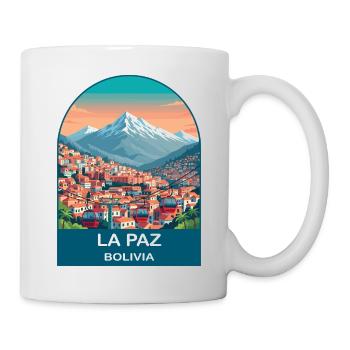 Art de voyage vintage dans le téléphérique de La Paz Bolivia - Mug blanc - blanc - Droite