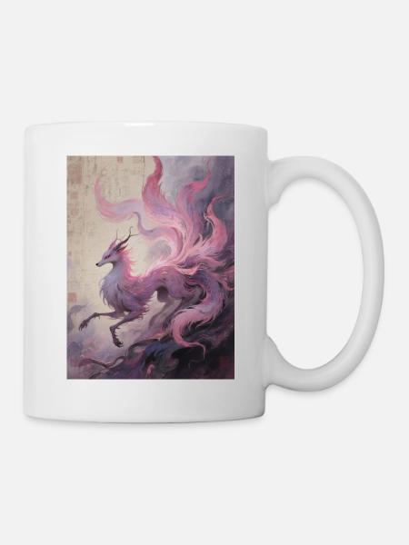 Die Seidenpuppe: Neunschwänziger Fuchs - Tasse - Weiß