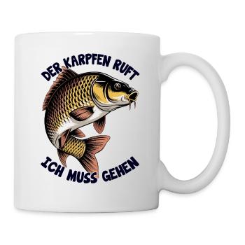 Karpfen Angeln - Tasse - Weiß - Rechts
