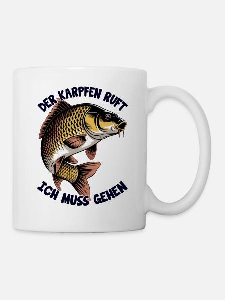 Karpfen Angeln - Tasse - Weiß